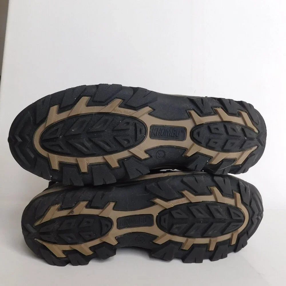 Khombu Men's Cliff Brown Cushioned Winter Boots Zip Gorpcore Brown Black Size 11